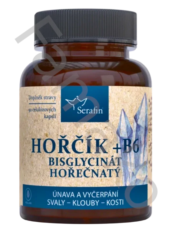 PŘÍRODNÍ HOŘČÍK + B6 - ÚNAVA, VYČERPÁNÍ, SVALY, KLOUBY, KOSTI - 90 ks kapslí