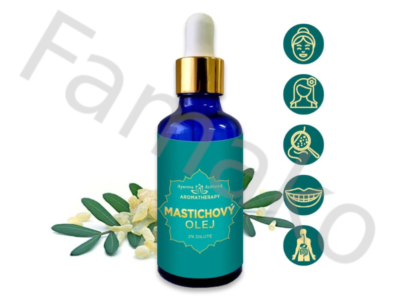 Masticha olej – 2% dilute (ředěný ve slunečnicovém oleji) přírodní olej lisovaný za studena - 50 ml