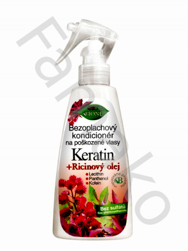 Bezoplachový kondicionér na poškozené vlasy KERATIN + RICINOVÝ OLEJ 260 ml