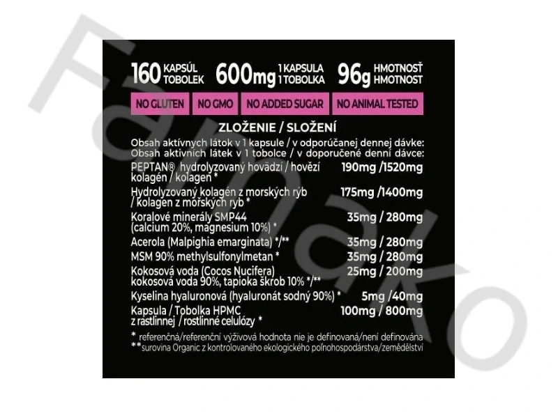  Nanovitae COLLAGEN FORTE BEAUTY COMPLEX 160 kapslí 